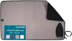 Encasa XO Große Bügelmatte (120x70 cm) mit Rutschfestem Silikonbügelhalter, 3mm 