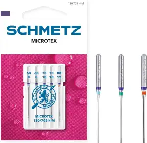 SCHMETZ | 5 Nähmaschinennadeln | Microtex | 130/705 H-M | Nadeldicke 60/8-80/12 