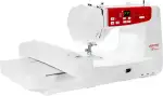 VERITAS Näh- und Stickmaschine Florence I Computer-Nähmaschine I 120 Programme I Auto-Fadenspannung & Einfädelhilfe I Fadenabschneider & Stickanpassung I LCD-Display & LED-Nählicht (weiß-rot)