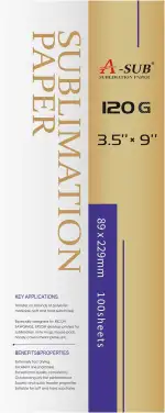 A-SUB Sublimationspapier für Tassen Größe, 89 x 229 mm, 100 Blatt, 120 g/m², kompatibel mit Epson...