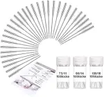 Wamkon 30 Stücke Nähmaschinenadel Set, 75/11, 90/14 und 100/16 Nähen Maschine Nadel mit Anleitung...