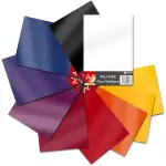 Tubitherm Textilfolie DIN A4 Format Flockfolie 21x29,7cm Plotterfolie für Plotter Stoff Kleidung T-Shirt Bekleidung Bügelfolie Flock Folie (Set 7, 10er Set Bunt)