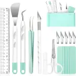 X SIM FITNESSX Plotter Zubehör Entgitterwerkzeug, Vinyl Jäten Werkzeuge DIY Bastelwerkzeug Set HTV, Cameos, Beschriftung, einschließlich Entgitterhaken Pinzette Spatel für Silhouette (13 Grün)