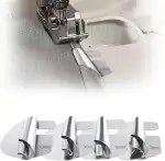 Spiralnährohr 4 STK Hilfe für Nähmaschine, Transportfuß Nähmaschine, Brother Sewing Machine Presser Foot for Zig zag Stitch, Saumfuß Nähfüsse Rollsaumfuß Edelstahl Nähfuß Für Heimgebrauch Gewerblich