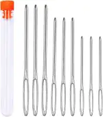 9 Stücke Nähen Nadeln Set, 3 Größen Große Augen Nadeln, Leder Nähen Nadeln Set stoß nadel garn na...