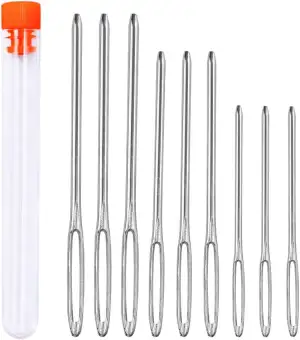 9 Stücke Nähen Nadeln Set, 3 Größen Große Augen Nadeln, Leder Nähen Nadeln Set stoß nadel garn na...