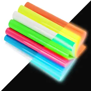 NANAPLUMS Plotterfolie Textil, Nachleuchtende Bügelfolie, 7 Farben 30,5x25cm HTV
