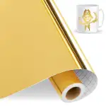 IModeur Metallisch Glänzend Gold Vinylfolie Plotter, 12 x 15 Fuß (30,5 cm x 4,58 m) Gold Plotterfolie Vinyl für Cricut, selbstklebendes Vinyl für DIY-Geschenke, Geburtstagsfeier