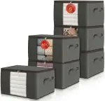 Aufbewahrungstasche 6er Set 54×35×30 cm – Premium Kleideraufbewahrung für Kleidung, Decken– Robuster Stoff, stabiles Sichtfenster & starker Reißverschluss - schrank organizer - boxen