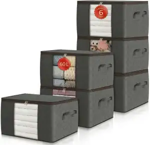 Aufbewahrungstasche 6er Set 54×35×30 cm – Premium Kleideraufbewahrung für Kleidu