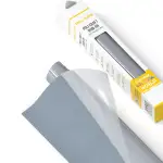 POLI-TAPE TUBITHERM® FLOCK Transferfolie mit samtartiger Oberfläche für Textilien – Flockfolie zum Aufbügeln, Plotterfolie für DIY Shirts, Grau, 30,5 cm x 61 cm