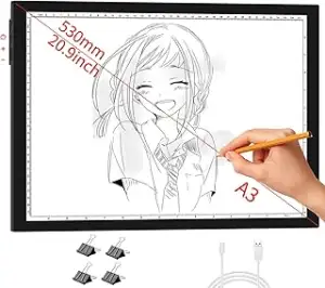 Leuchttisch A3, 42×32CM Große Light Pad. Seitliche Tasten, 9 Stufige Dimmung Lic