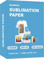 100 Blatt Sublimationspapier DIN A4 (210 x 297 mm), 120 g/m² Sublimation Paper Kompatibel mit Inkjet Drucker Sublimationsdruckern