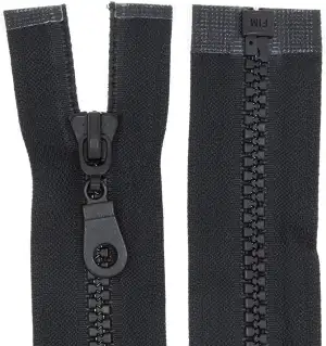 Reißverschluss für Jacken Kunststoff Plastik Zipper Reissverschlüsse teilbar (Schwarz 70cm)