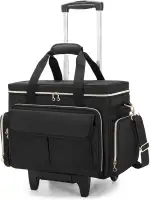 Luxja Nähmaschinentasche mit Trolley, Nähmaschine Aufbewahrung Tasche mit Rollen, Nähmaschinen Trolley Tasche für Nähmaschine Zubehör, Schwarz