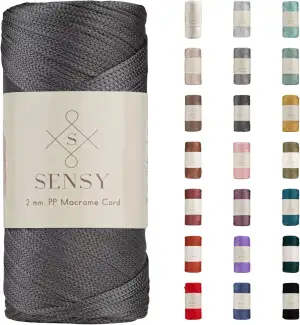 Sensy Premium 2 mm 220 Meter Polyester-Seil, 100 % Polypropylen-Kordel Makramee-