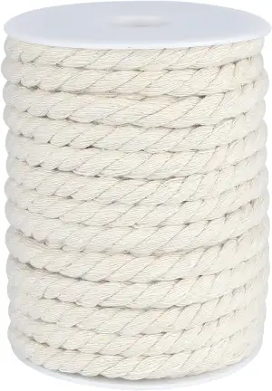 G2PLUS Makramee Garn 8 mm x 20M Kordel Weiß,Baumwollkordel Kordel Baumwollschnur