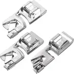 3 Stück Schmaler Rollsaum-Nähfuß, 3mm 4mm 6 mm Universal Rollsaumfuß Multifunktion Nähmaschinen Nähfüße Set Reißverschluss Nähmaschinenfuss Rollsaum für Nähmaschine Multifunktionsnähmaschinen