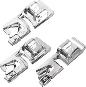 3 Stück Schmaler Rollsaum-Nähfuß, 3mm 4mm 6 mm Universal Rollsaumfuß Multifunkti