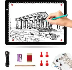 A4 Leuchttisch, Ultra-dünne Magnetisch Leuchtplatte,Typ-C-USB-Stromkabel Stufenl