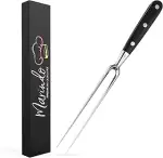 Marindo Profi Fleischgabel Edelstahl 31,5cm | Fleischgabel mit Holzgriff & 17cm Klingenlänge | Gr...