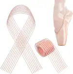 Kisangel 2 Stück Ballett Gummibänder für Spitzenschuhe, Unsichtbare Elastische Bänder zur Verstärkung & Fußstütze, Premium Gummiband für Ballettschuhe & Tanzschuhe, Reißfest, Damen, 35cm, Rosa