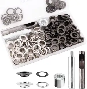 Edelstahl Ösen Set, 1/2 inch Ösen Werkzeug Kit, 103 Ösen Set, ringösen mit Basis