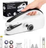 Handnähmaschine, Tragbare Mini-Nähmaschine, Kabellose Tragbare Elektrische Handnähmaschine Mit Nähzubehör für Anfänger, Schnell Zu Nähen Geeignet,für Kleidung,Stoffe,Cutains,Home Travel(Weiß)