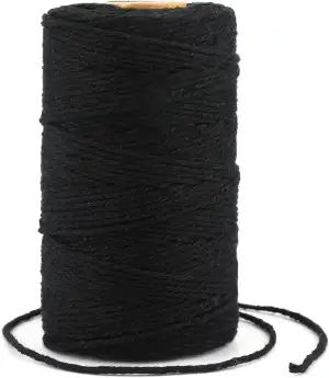 KINGLAKE 2mm Kordel Schwarz,100M Baumwollschnur,Makramee Garn,Baumwollgarn Dünn,