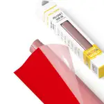 POLI-TAPE TUBITHERM® FLOCK Transferfolie mit samtartiger Oberfläche für Textilien – Flockfolie zum Aufbügeln, Plotterfolie für DIY Shirts, Signal Rot, 30,5 cm x 61 cm