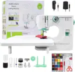 Multifunktionale elektrische Nähmaschine für Anfänger, 12 Stichmuster, Ein-Klick-Einfädelung, Gleichstrombetrieb, mit Verlängerungstisch und Zubehörset