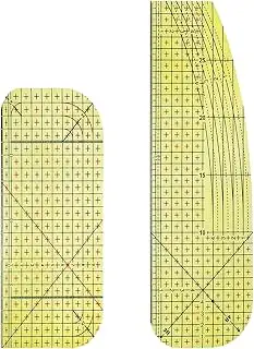2 Stück Bügellineal Hitzebeständig Nählineal Mit R-Winkel Winkellinie und Gerade