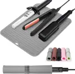 Quccefods Hitzebeständige Matte Großes Silikon Heißes Haar Werkzeuge Matte für Lockenstäbe Glätteisen Haarglätter Tragbares Haar Styling Tools Vanity Mat Hot Pad