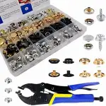 SUNAROC 90 Sätze Druckknopf Metall 15mm Set Mit Zange, Heavy Duty Snap Fasteners Kit 15mm Metall ...