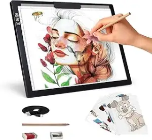 Wiederaufladbar A4 Leuchttisch mit clip,batteriebetrieben Led Licht Pad 6 Hellig