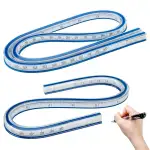2 Stück Kurvenlineal,Schneiderlineal,Flexibles Kurvenlineal Schneiderbedarf für Zeichnen Kleiderdesign,Profi Flexibles Lineal 30cm & 60cm Kunststoff Lineal