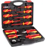 13 tlg VDE Schraubendreher Schraubenzieher Zange Set 1000V elektriker werkzeug Set mit Spannungsprüfer Schlitz Philips und Isoliertes Gummiband