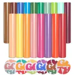 Tintnut 3D Flockfolie Plotterfolie Textil Flockfolie Bunts Puff Iron on Folie Heat Transfer Vinyl 18 Stück 12"x10" Flexfolie Plotter Textil für DIY Kleidung Tasche und Heim Dekoration