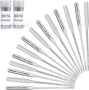 Wamkon 20 Stücke Nähmaschinennadeln Größe 90/14 Universal Nähmaschine Nadel Nähn
