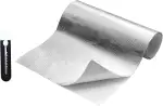 60 x 300 cm Hitzeschutzmatte Selbstklebend Kleberücken Aluminium Glasfaser Blatt Aluminisierte Hitzeschutz Praktische Hitzeschild für Schlauch und Automatische Verwendung