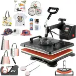 VEVOR Transferpresse Hitzepresse 38x30cm Textilpresse T-Shirt Heat Press 360 Grad Schwenkbar DIY Mulitifunktional Sublimation Wärmepresse mit Digitaler LED-Temperatur- und Zeitcontroller