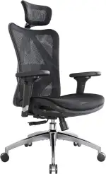 SIHOO M57 Ergonomischer Bürostuhl, Chefsessel mit 3D verstellbare Armlehne und Lendenwirbelstütze, Hautfreundliche Netz-Hochlehne, Schreibtischstuhl bis 150kg/330LB Belastbar(schwarz)