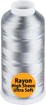 Simthread Rayon Stickgarn 5000m 40wt 100% Viskose für Nähmaschinen Professionell und für Zuhause, Grau