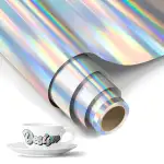 Holographisches Vinylfolie Plotter, 30,5cm x 183cm Selbstklebend Plotterfolie Vinyl für alle plot...