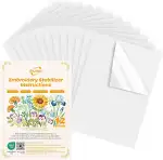 12PCS Stickvlies Selbstklebende Wasserlösliche, A4 (29.7x21cm) Rückverfolgbar Wasserlösliches Stickpapier, Drucken oder Zeichnen Zeichenstabilisator für Hand- und Maschinenstickereien