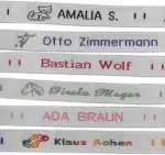 72 Personalisierte Gewebte Namensbänder zum Einnähen - Ideal für Kleidung, Schuluniformen, Kindertagesstätten & Pflegeheime - Waschmaschinenfest