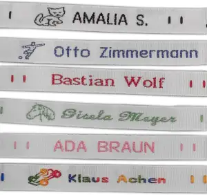 72 Personalisierte Gewebte Namensbänder zum Einnähen - Ideal für Kleidung, Schul