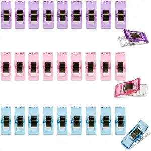 30 Stück Nähklammern Kunststoff, Stoffklammern Zum Nähen, Nähclips Mehrzweck, Me