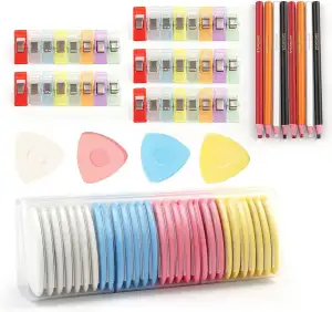 Schneiderkreide Set Mit Buntkreiden, 8 Schneiderkreide Stift, 40 Nähklammern – S