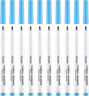 YISAN Trickmarker,Stoffmarker Set Wasserlöslich und Selbstlöschend,Blau,10 Stück